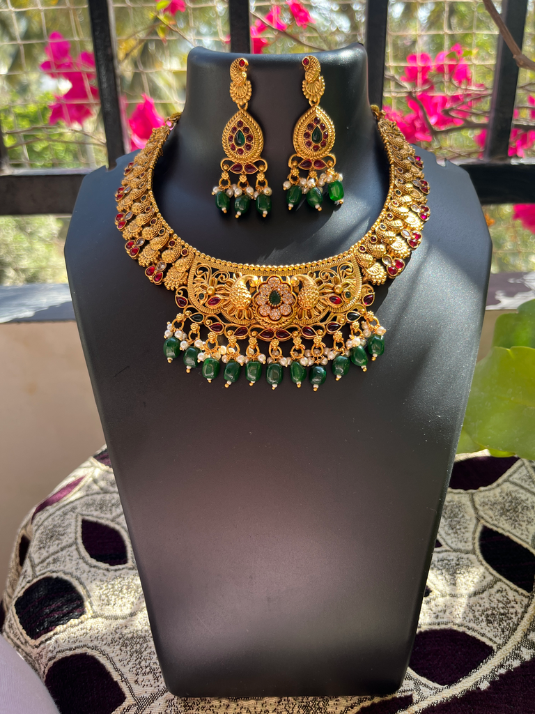 Elegant Peacock motif necklace